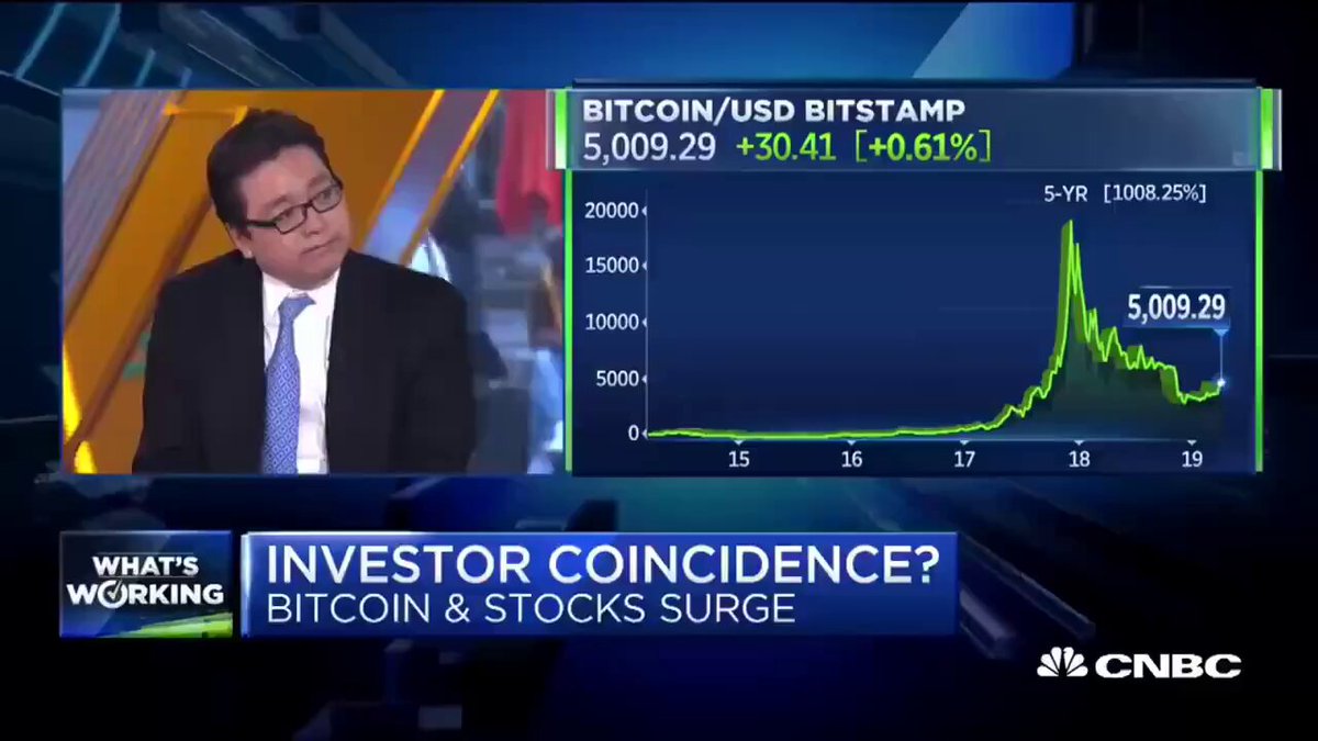 Tom Lee mocked for advising a 1-2% Bitcoin allocation in 2019. Bitcoin was $5,000. 😅