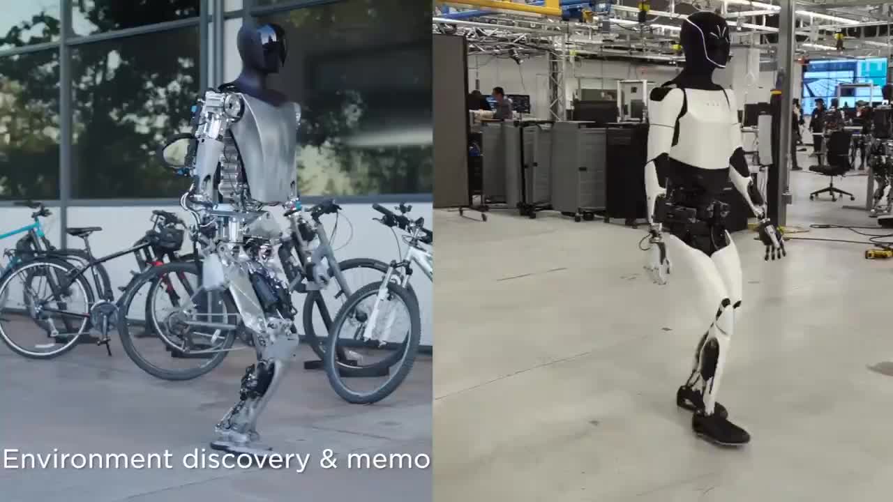 Tesla Optimus Robot walking speed comparison