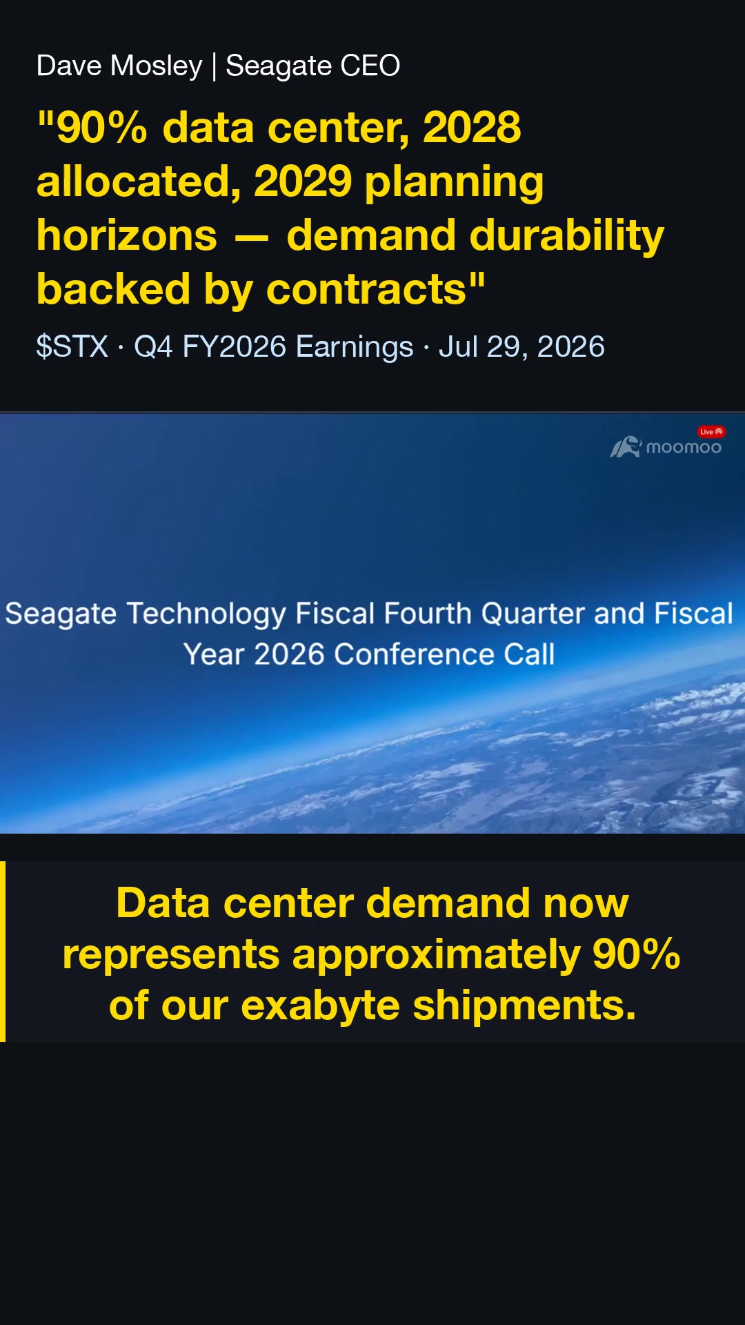 Seagate Q4: รายได้ +48% สัญญาณความต้องการลากยาวไปจนถึงปี 2029+