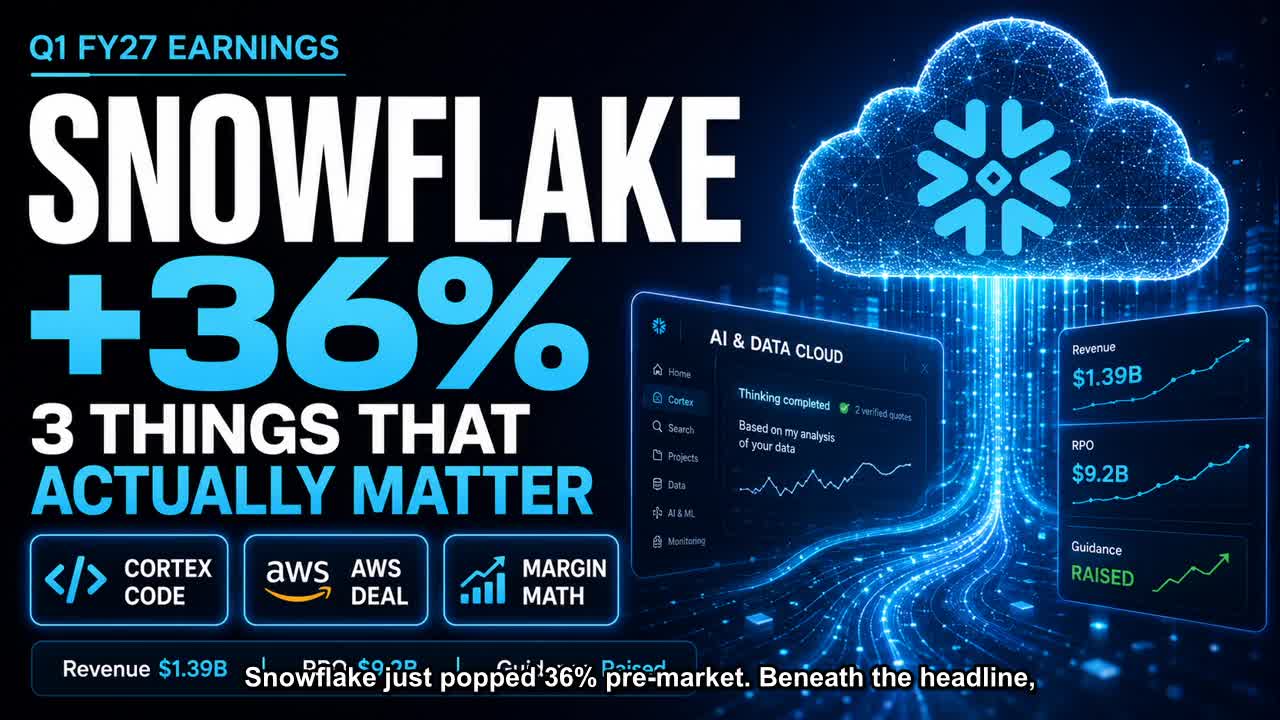 Snowflake大漲36%——別隻盯着漲幅，關注這三點