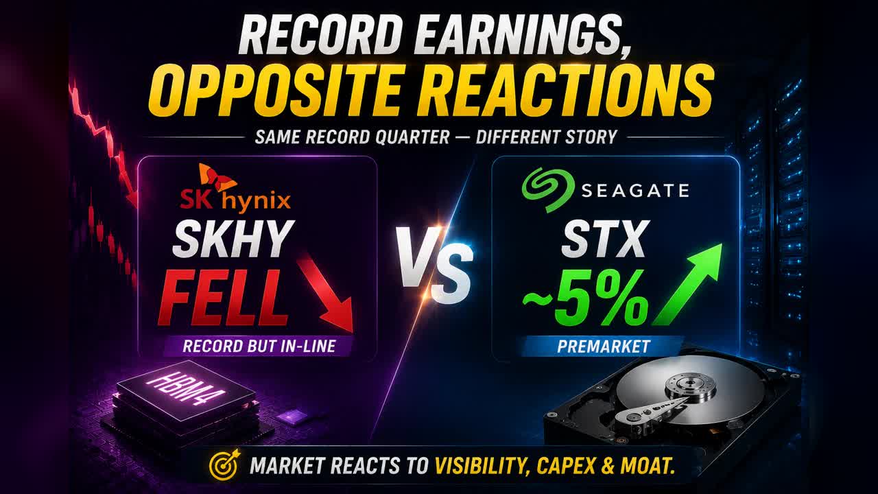 SKHY vs STX: ทำไมผลประกอบการที่ทุบสถิติเหมือนกัน แต่ตัวหนึ่งร่วง อีกตัวกลับพุ่ง