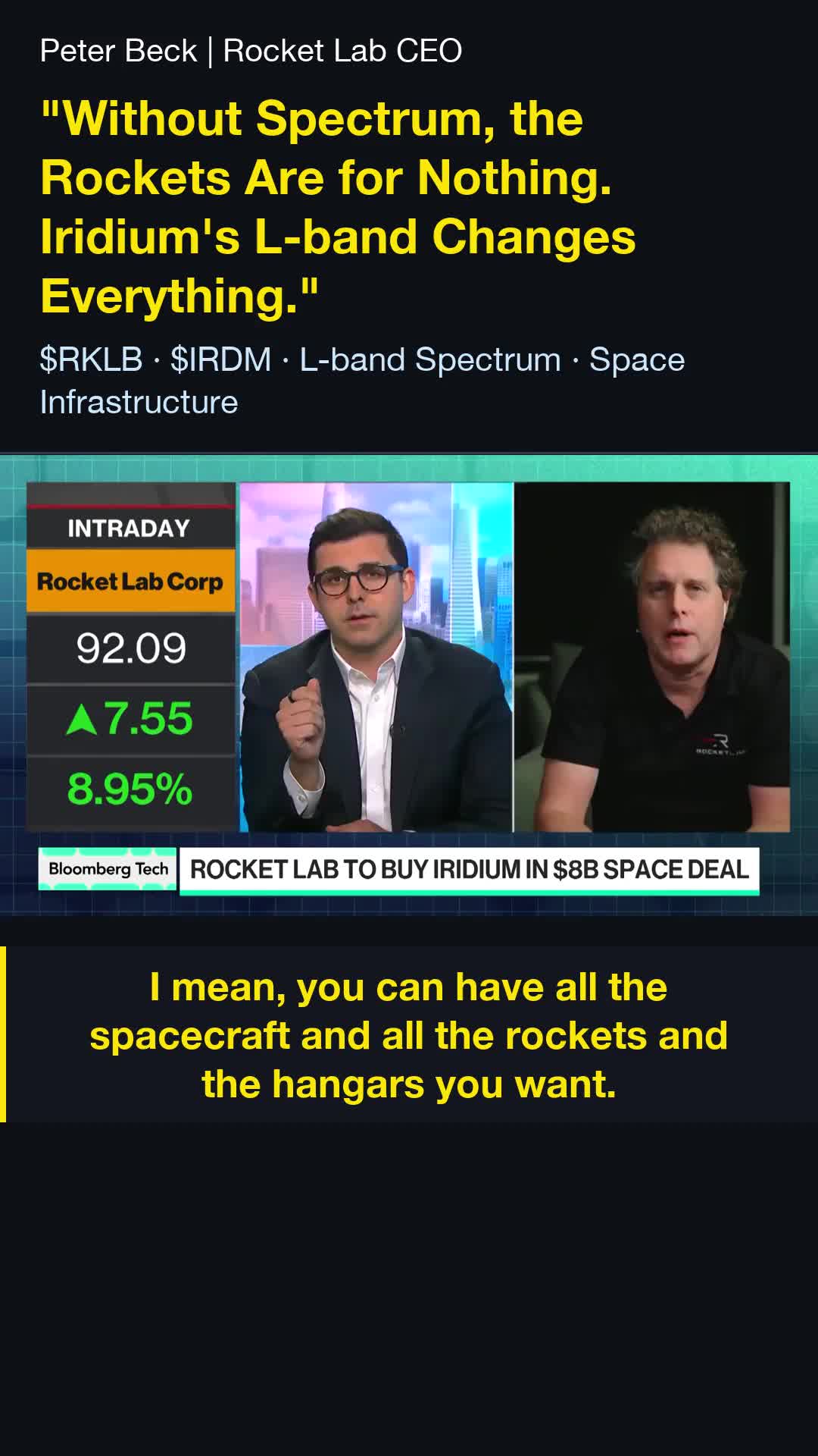 Rocket Lab 昨日上漲 +15.9%，這筆 $80億 的銥星收購案是怎麼回事？