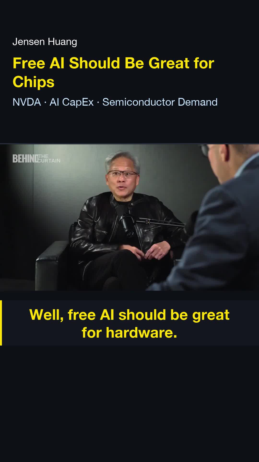 Jensen Huang Says Free AI Could Expand the Market for Chips